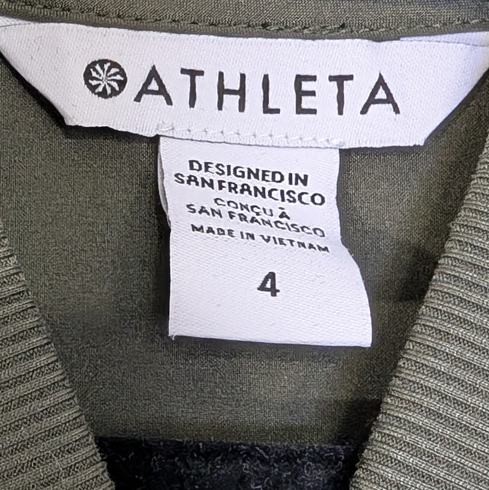 Athleta Brooklyn Utility Jumpsuit Olive Green Size 4 Cargo Travel Athleisure - Picture 3 of 7
